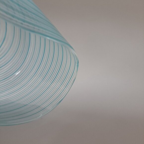 Murano Glass Spiral Design Pin Dish Blue Clear Glass Home Decor - Picture 7 of 14